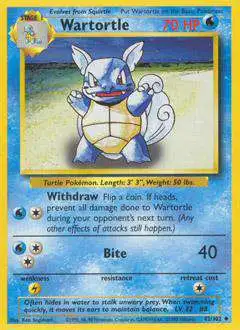 Pokemon Base Set Uncommon Wartortle #42 [Damaged]