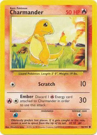 Pokemon Base Set Common Charmander #46