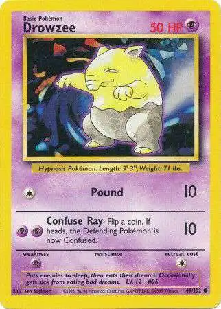 Pokemon Base Set Common Drowzee #49 [Moderately Played]