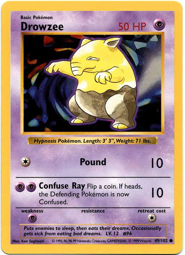 Pokemon Base Set Common Drowzee #49 [Shadowless]