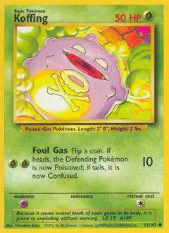 Pokemon Base Set Common Koffing #51 [Lightly Played]