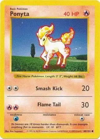 Pokemon Base Set Common Ponyta #60 [Shadowless]