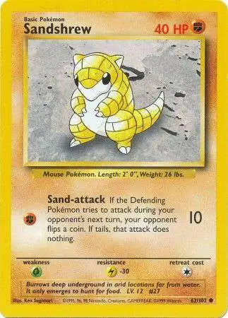 Pokemon Base Set Common Sandshrew #62