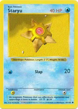 Pokemon Base Set Common Staryu #65 [Shadowless] [Heavily Played]