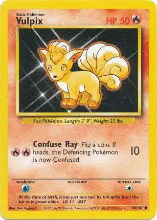 Pokemon Base Set Common Vulpix #68 [Lightly Played]