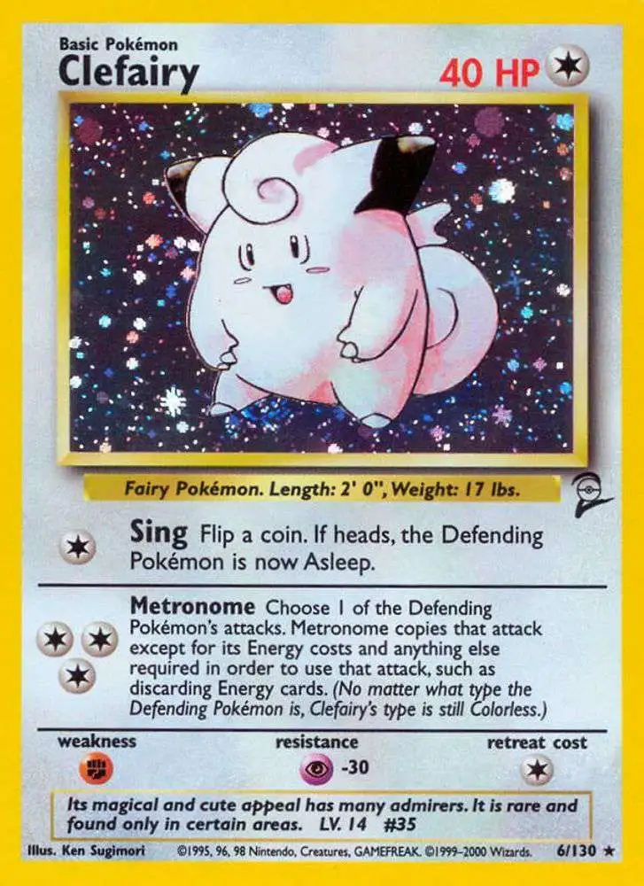 Pokemon Trading Card Game Base Set 2 Holo Rare Clefairy #6 [Lightly Played]