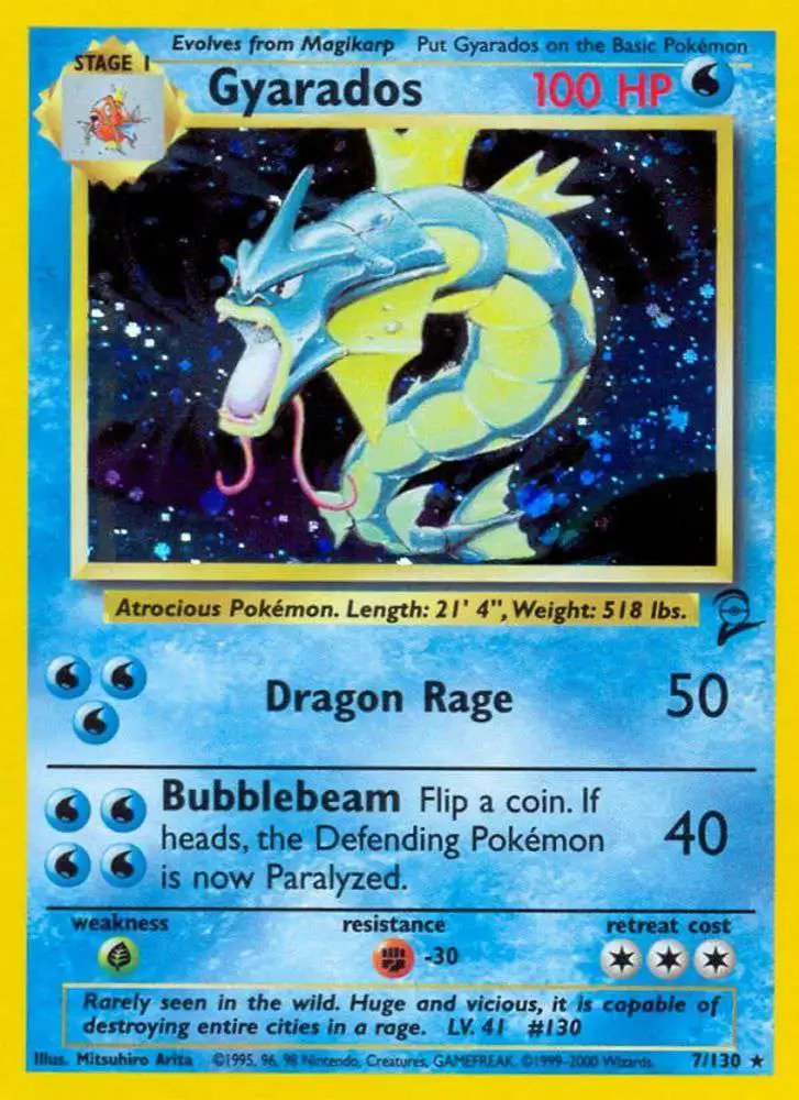 Pokemon Trading Card Game Base Set 2 Holo Rare Gyarados #7