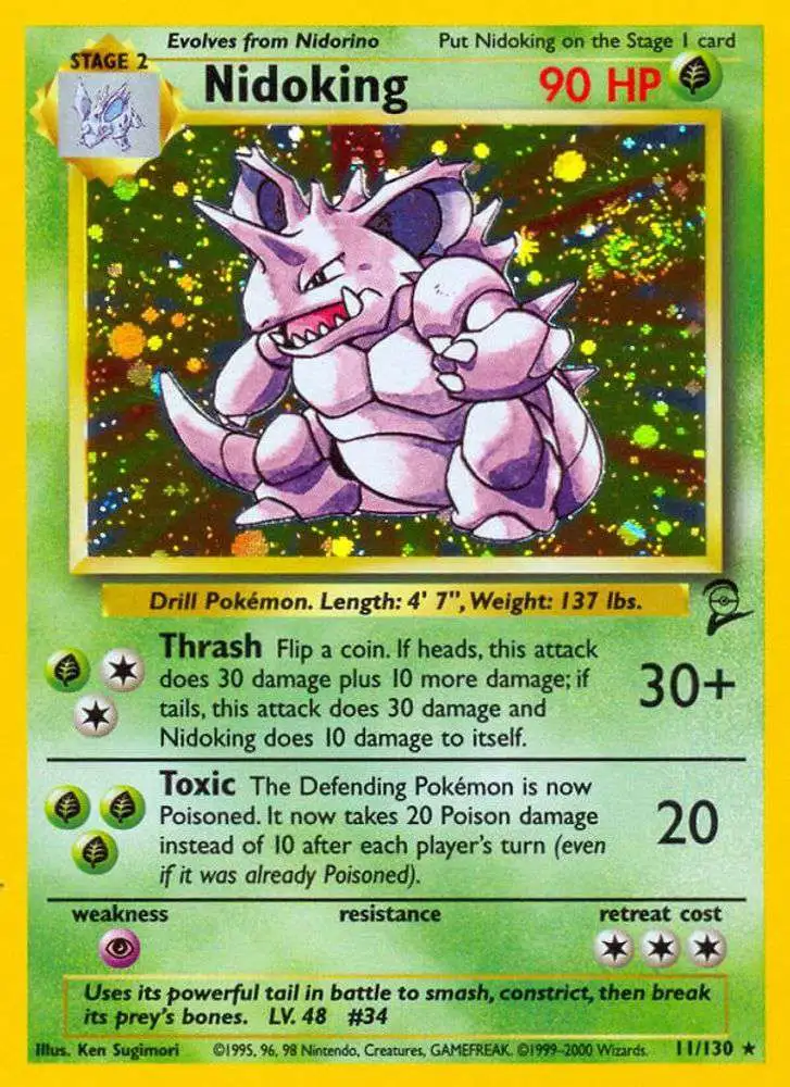 Pokemon Trading Card Game Base Set 2 Holo Rare Nidoking #11