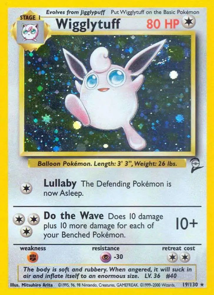 Pokemon Trading Card Game Base Set 2 Holo Rare Wigglytuff #19