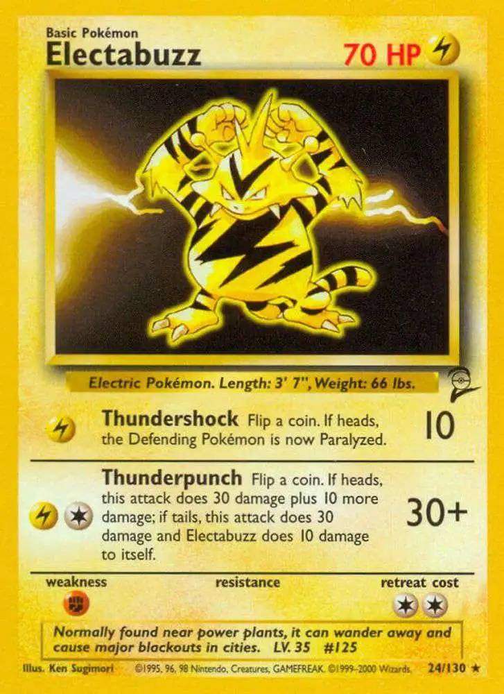 Pokemon Trading Card Game Base Set 2 Rare Electabuzz #24