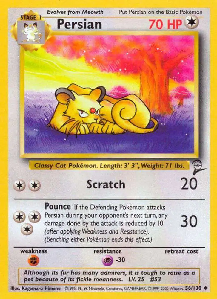 Pokemon Trading Card Game Base Set 2 Uncommon Persian #56