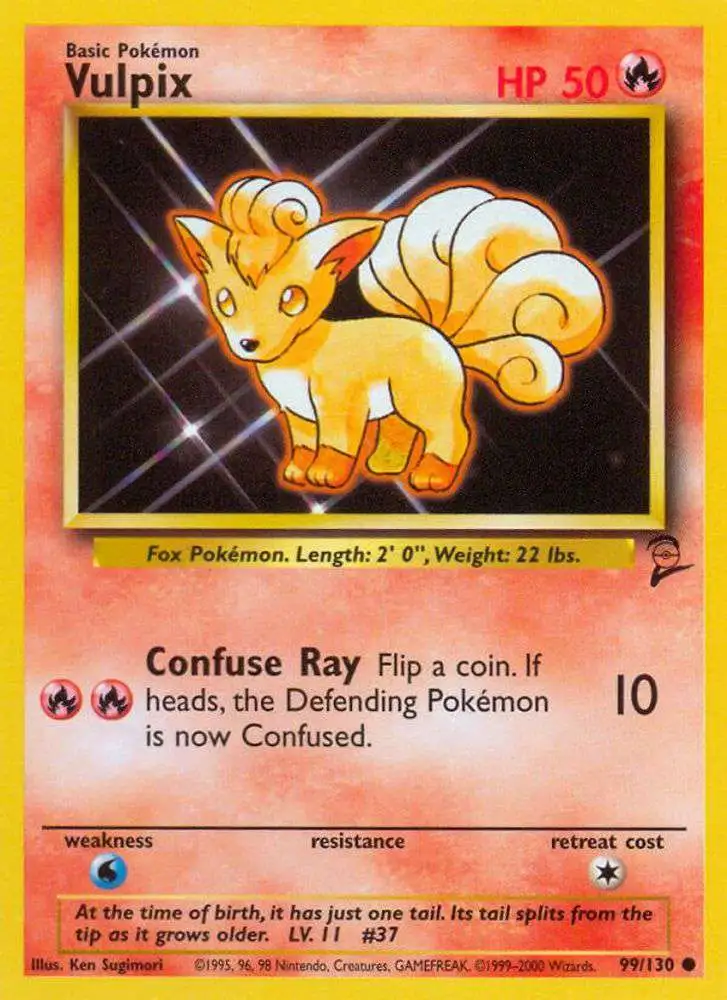 Pokemon Trading Card Game Base Set 2 Common Vulpix #99