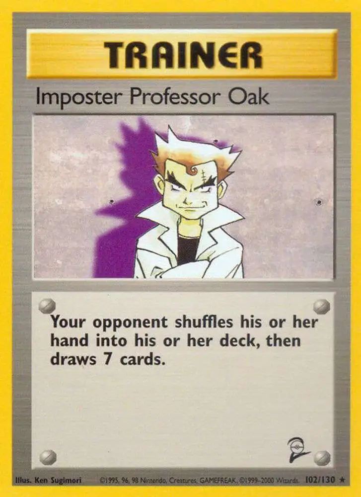 Pokemon Trading Card Game Base Set 2 Rare Imposter Professor Oak #102