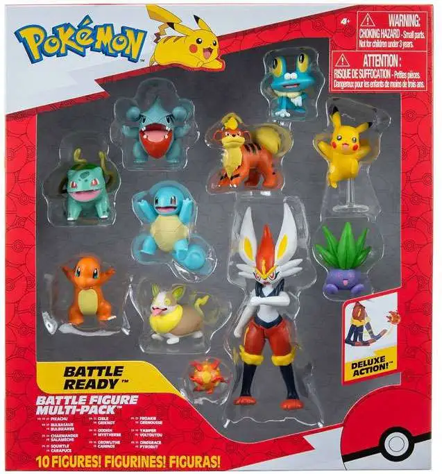 Pokemon Battle Ready Pikachu, Squirtle, Bulbasaur, Charmander, Froakie More  Exclusive 3 Multi Figure 10-Pack Jazwares - ToyWiz