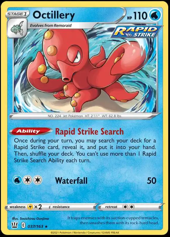 Pokemon Trading Card Game Sword & Shield Battle Styles Holo Rare Octillery #37