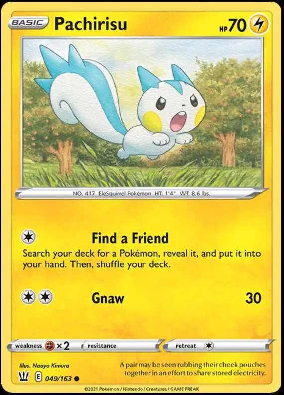 Pokemon Trading Card Game Sword & Shield Battle Styles Common Pachirisu #49