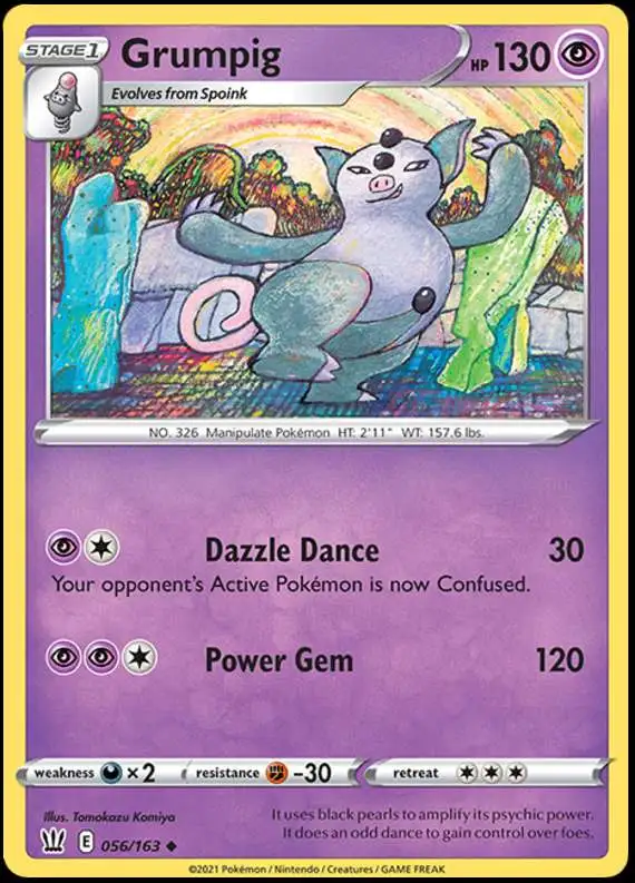 Pokemon Trading Card Game Sword & Shield Battle Styles Uncommon Grumpig #56