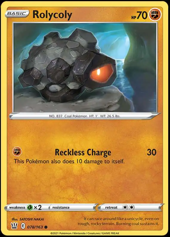 Pokemon Trading Card Game Sword & Shield Battle Styles Common Rolycoly #78