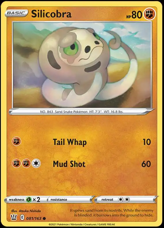 Pokemon Trading Card Game Sword & Shield Battle Styles Common Silicobra #81