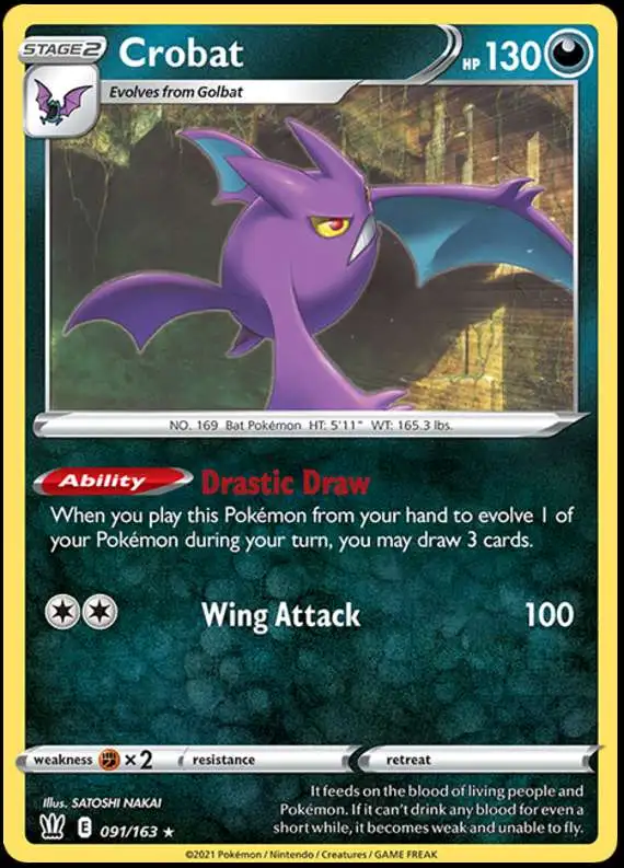 Pokemon Trading Card Game Sword & Shield Battle Styles Holo Rare Crobat #91