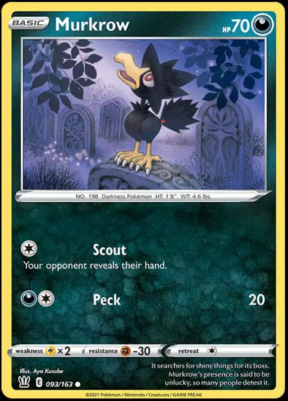 Pokemon Trading Card Game Sword & Shield Battle Styles Common Murkrow #93