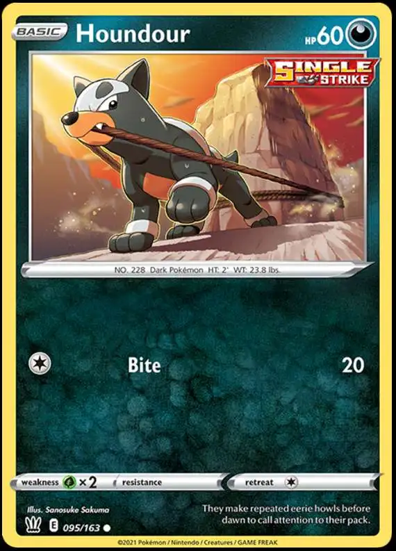 Pokemon Trading Card Game Sword & Shield Battle Styles Common Houndour #95