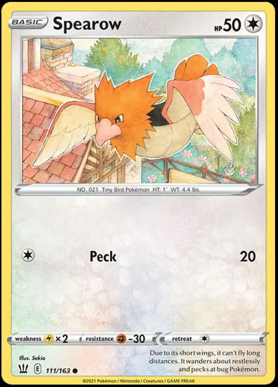 Pokemon Trading Card Game Sword & Shield Battle Styles Common Spearow #111