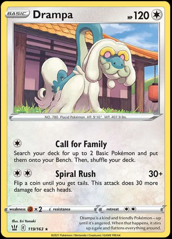 Pokemon Trading Card Game Sword & Shield Battle Styles Rare Drampa #119