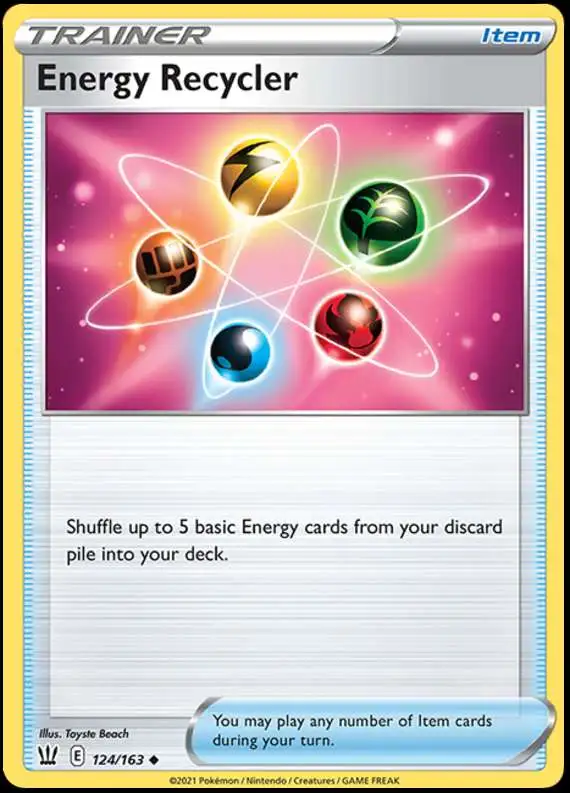 Pokemon Trading Card Game Sword & Shield Battle Styles Uncommon Energy Recycler #124