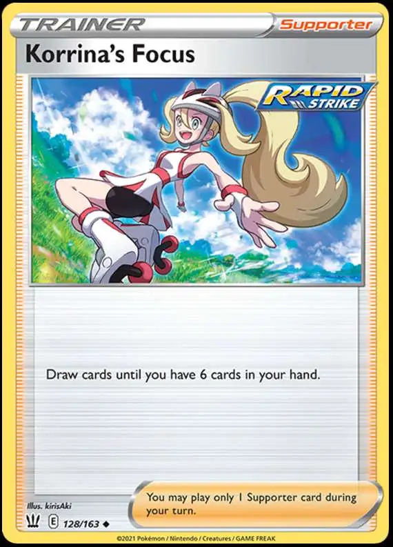 Pokemon Trading Card Game Sword & Shield Battle Styles Uncommon Korrina's Focus #128