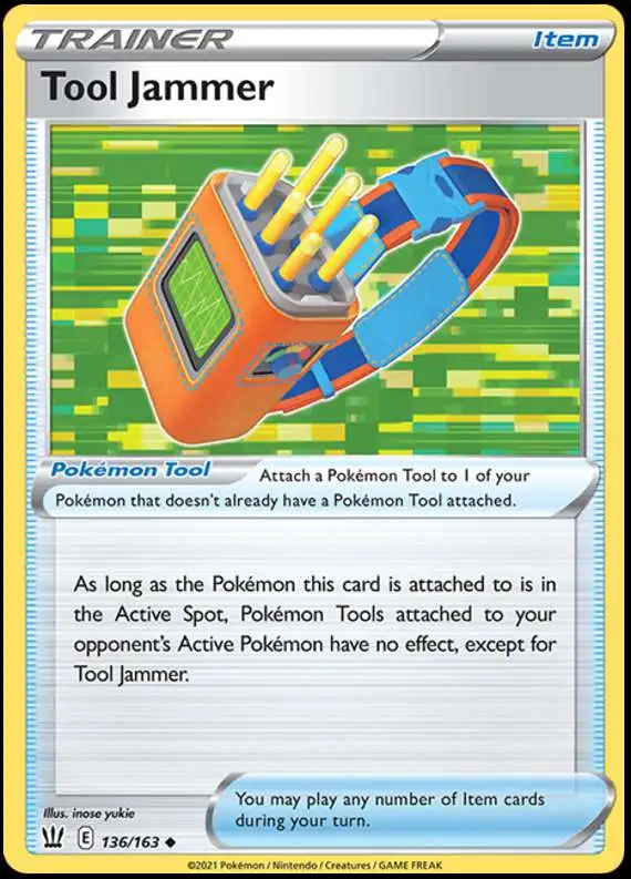Pokemon Trading Card Game Sword & Shield Battle Styles Uncommon Tool Jammer #136