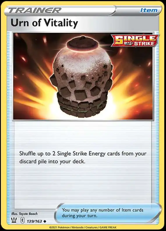 Pokemon Trading Card Game Sword & Shield Battle Styles Uncommon Urn of Vitality #139