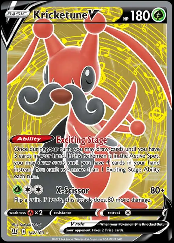 Pokemon Trading Card Game Sword & Shield Battle Styles Ultra Rare Kricketune V #142
