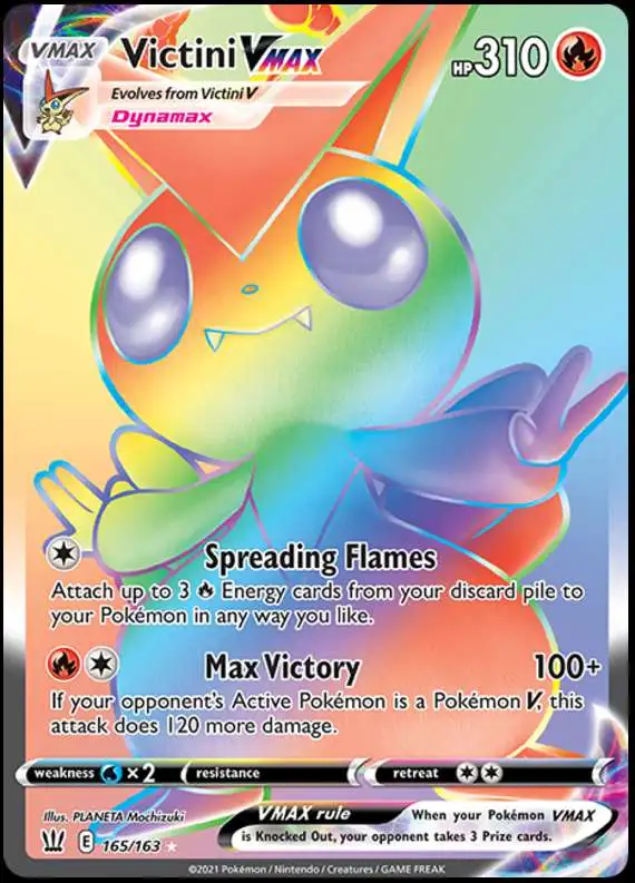 Pokemon Trading Card Game Sword & Shield Battle Styles Secret Rare Victini VMAX #165