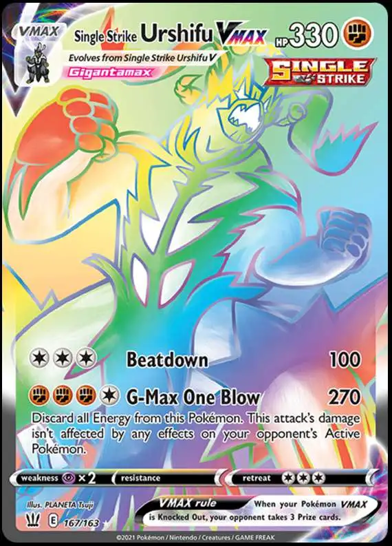 Pokemon Trading Card Game Sword Shield Battle Styles Single Card Secret Rare  Single Strike Urshifu VMAX 167 - ToyWiz