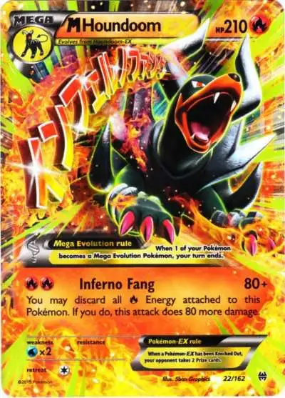 Pokemon Trading Card Game XY BREAKthrough Ultra Rare M Houndoom EX #22 [Moderately Played]