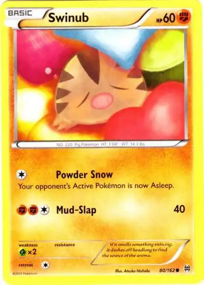 Pokemon Trading Card Game XY BREAKthrough Common Swinub #80