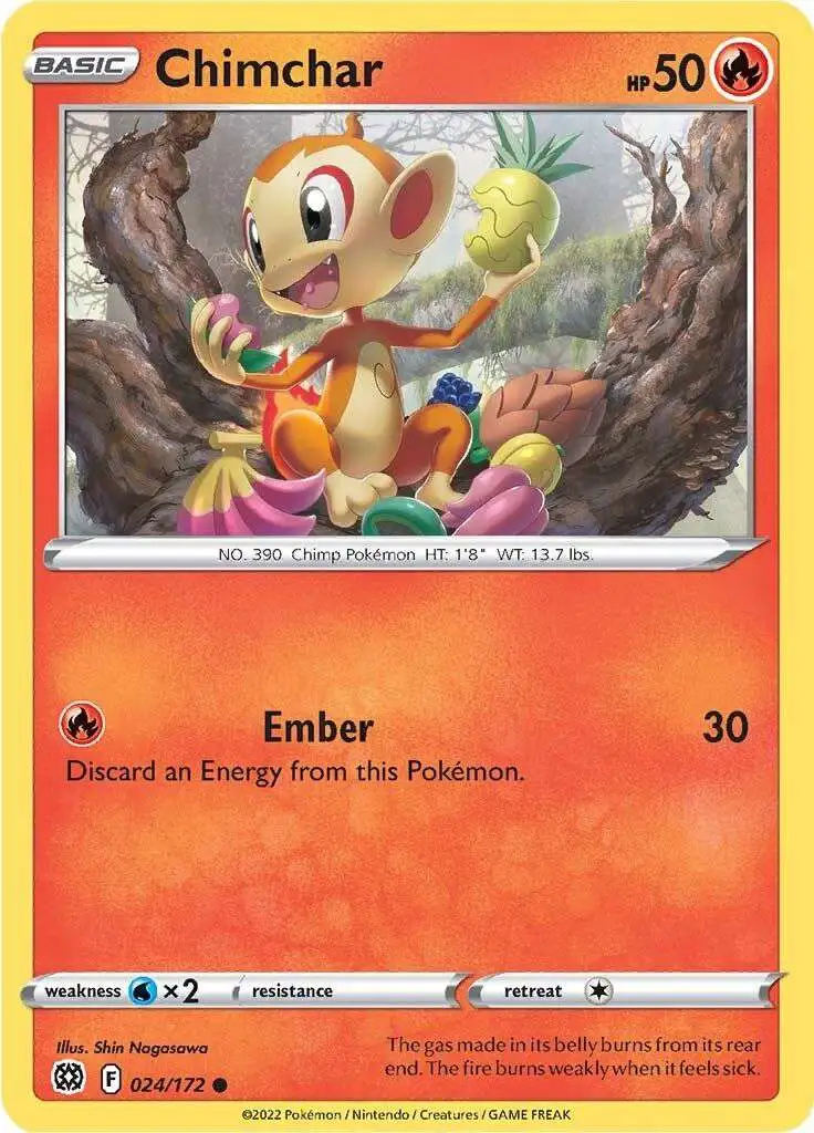 Pokemon Trading Card Game Sword & Shield Brilliant Stars Common Chimchar #24