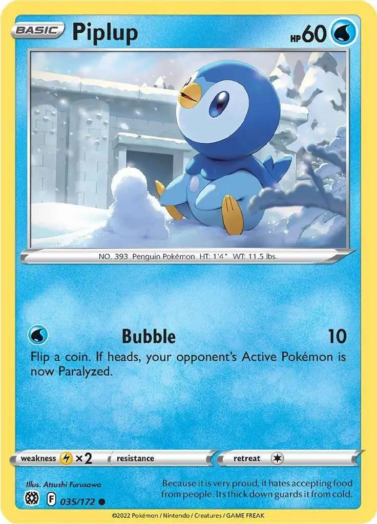 Pokemon Trading Card Game Sword & Shield Brilliant Stars Common Piplup #35