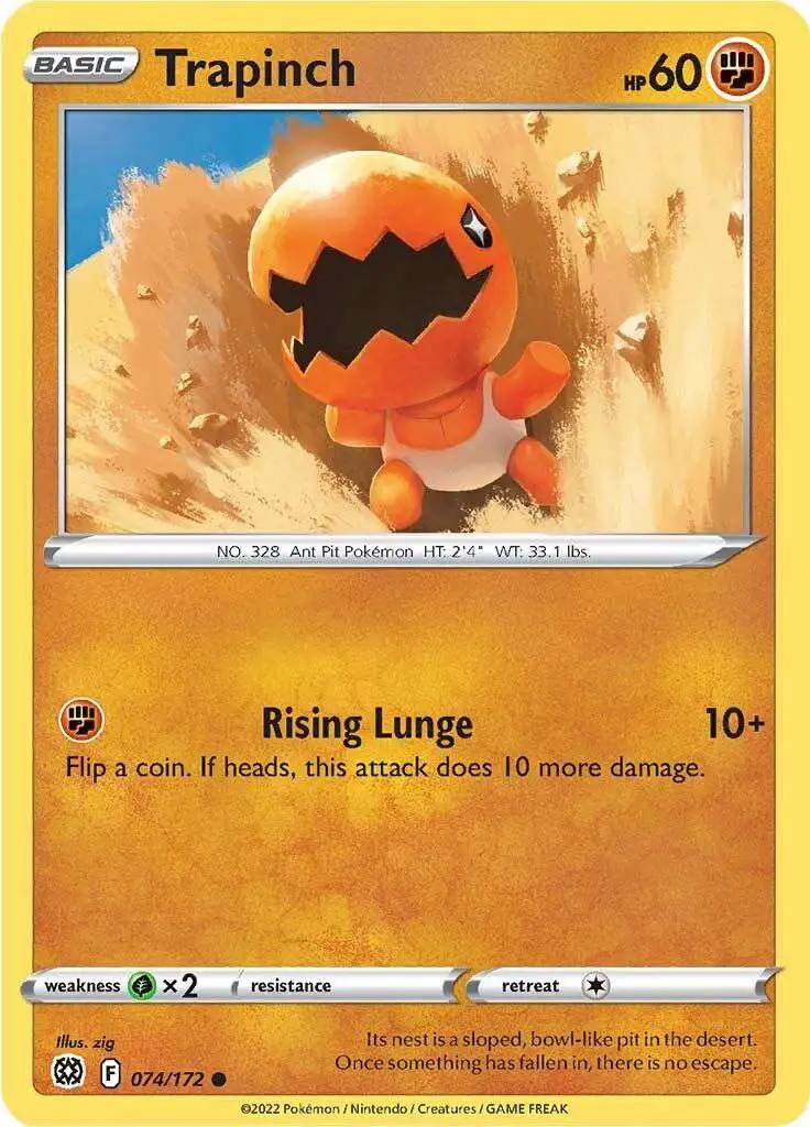 Pokemon Trading Card Game Sword & Shield Brilliant Stars Common Trapinch #74