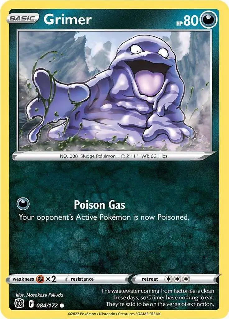 Pokemon Trading Card Game Sword & Shield Brilliant Stars Common Grimer #84