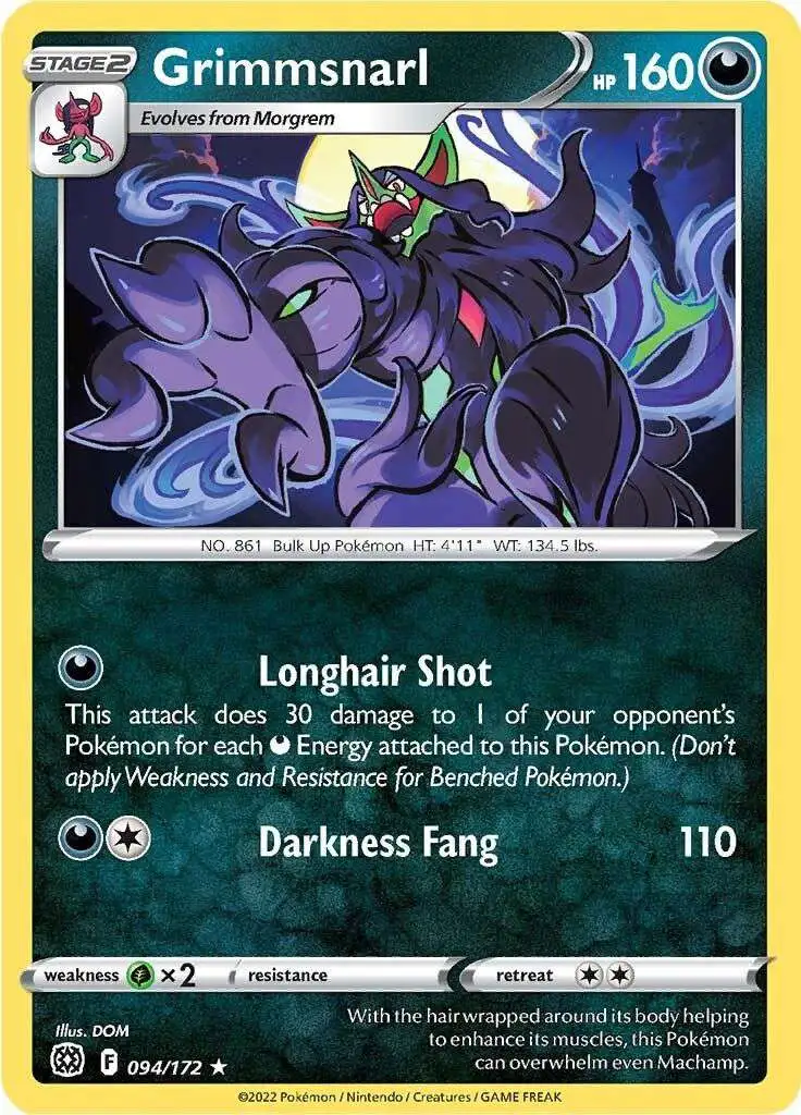 Pokemon Trading Card Game Sword Shield Brilliant Stars Single Card Rare  Grimmsnarl 94 - ToyWiz