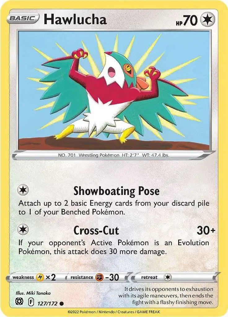 Pokemon Trading Card Game Sword & Shield Brilliant Stars Common Hawlucha #127