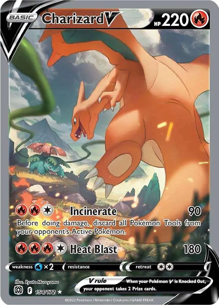 Pokemon Trading Card Game Sword & Shield Brilliant Stars Ultra Rare Charizard V #154 [Alternate Full Art, Lightly Played] [Lightly Played]