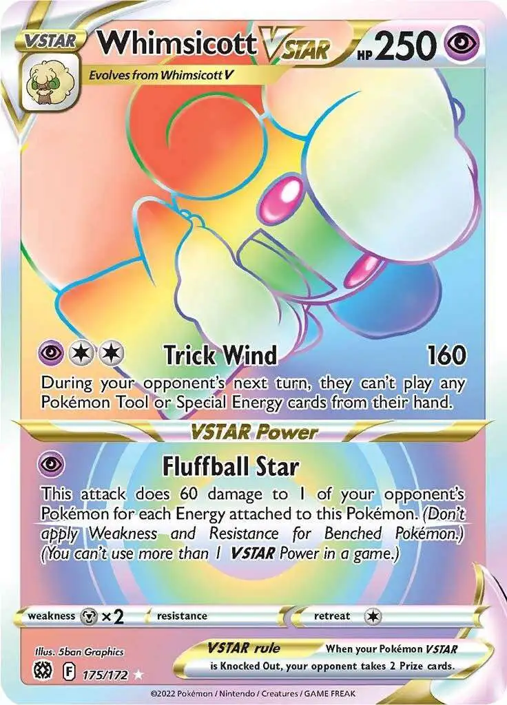 Pokemon Trading Card Game Sword Shield Brilliant Stars Single Card Ultra  Rare Whimsicott VSTAR 175 Secret - ToyWiz