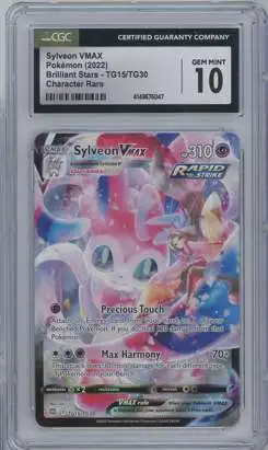 Pokemon Trading Card Game Sword & Shield Brilliant Stars Ultra Rare Sylveon VMAX TG15 [Trainer Gallery, CGC 10.0] [CGC 10.0]