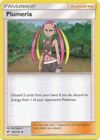 Pokemon Trading Card Game Sun & Moon Burning Shadows Uncommon Plumeria #120