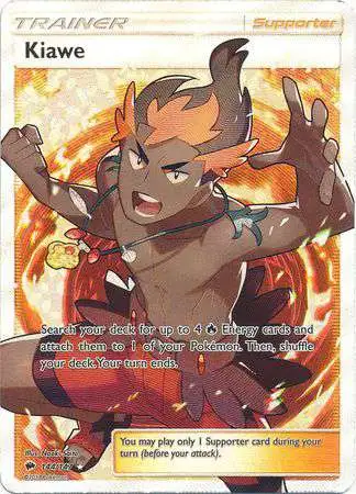 Pokemon Trading Card Game Sun & Moon Burning Shadows Ultra Rare Kiawe #144  [Heavily Played]