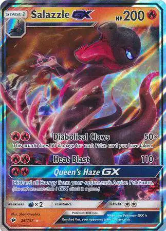 Pokemon Trading Card Game Sun & Moon Burning Shadows Ultra Rare Salazzle GX #25