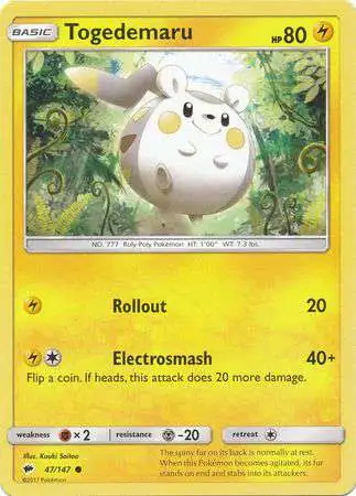 Pokemon Trading Card Game Sun & Moon Burning Shadows Common Togedemaru #47